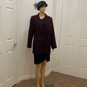 Eddie Bauer Purple Plum Medium Woman’s  Button Long Sleeve Jacket Wool Angora